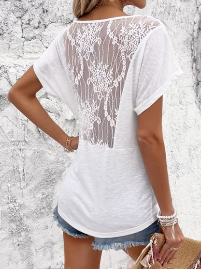 V-neck Short Sleeve Ruched Top