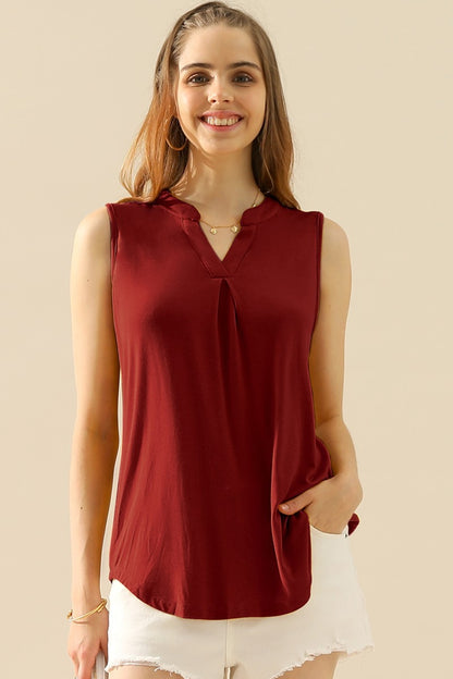 Plus Ninexis Notched Sleeveless Top