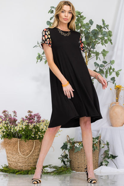 Plus Celeste Leopard Short Sleeve Dress