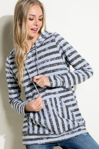 STRIPE TERRY SWEATSHIRT