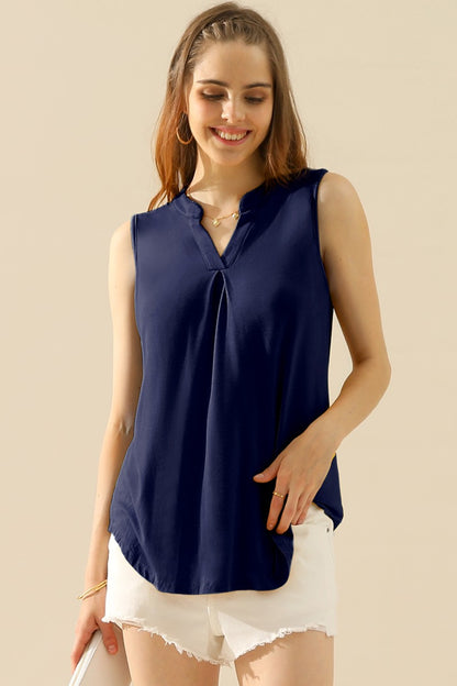 Plus Ninexis Notched Sleeveless Top