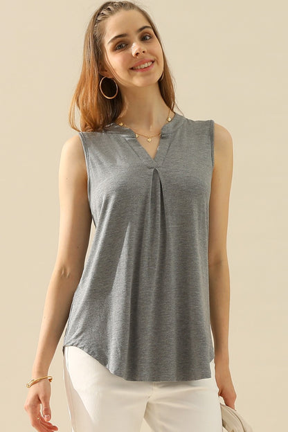 Plus Ninexis Notched Sleeveless Top