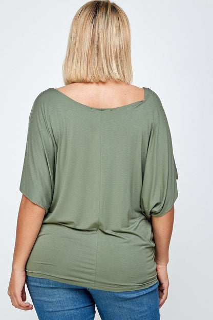 Plus dolman sleeve scoop