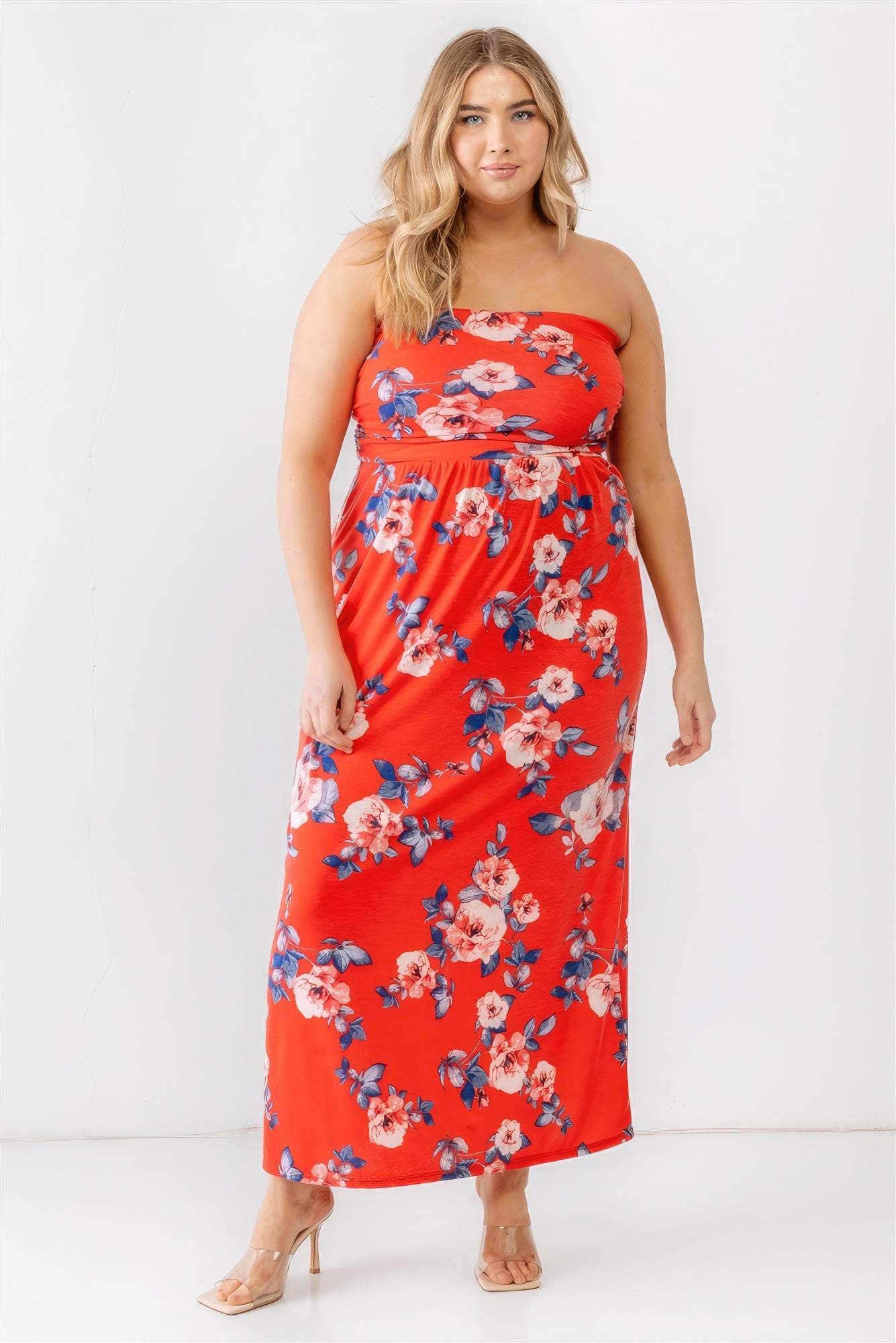 Plus red rose Strapless wonder