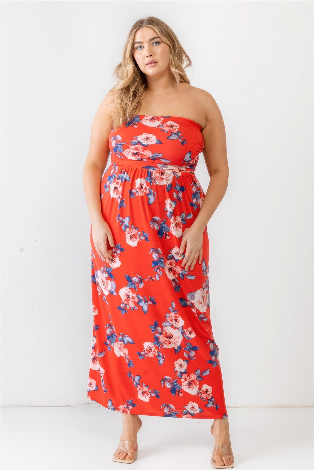 Plus red rose Strapless wonder