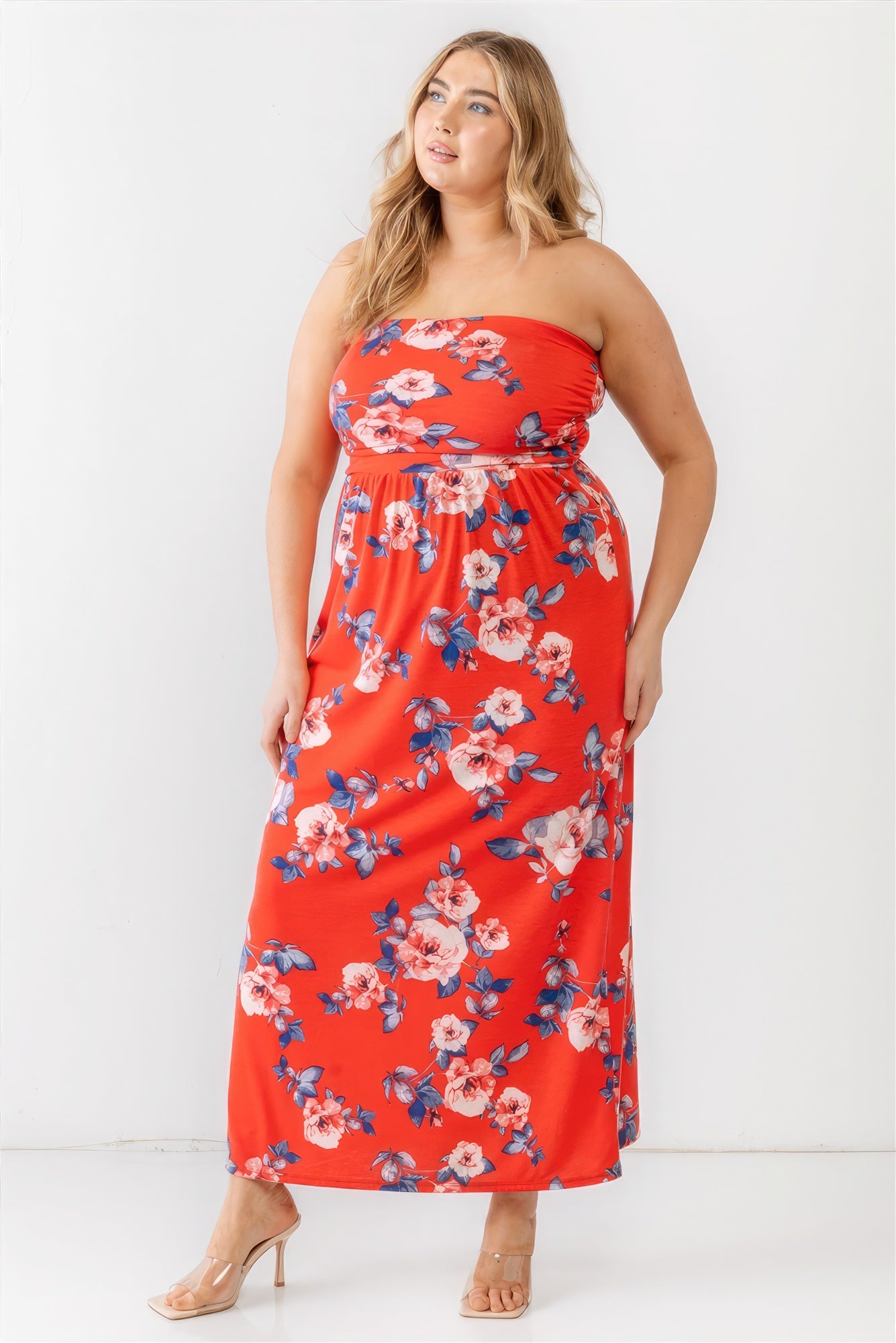 Plus red rose Strapless wonder