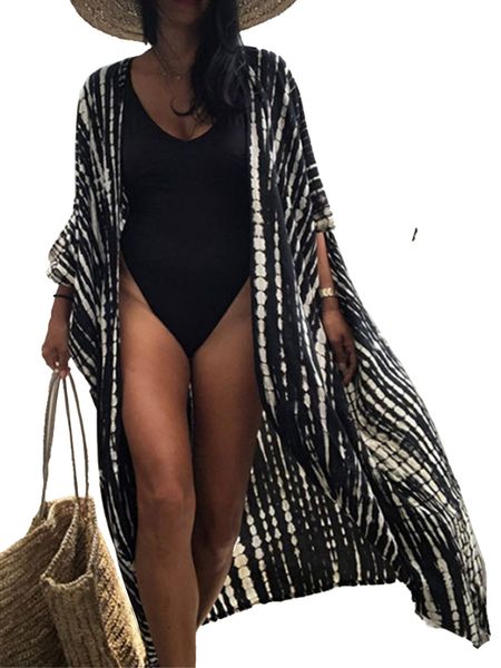 Tie-dye Print Beach Kimono cover up