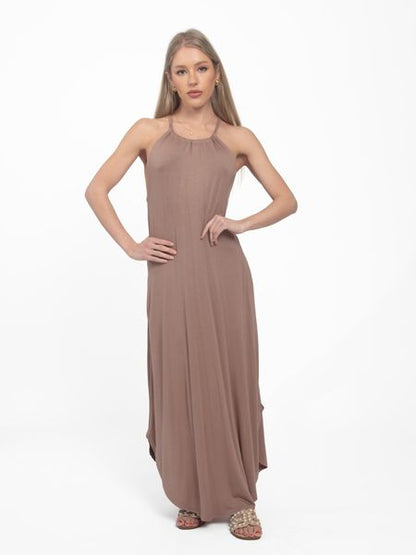 Halter Sleeveless Side Slit Maxi