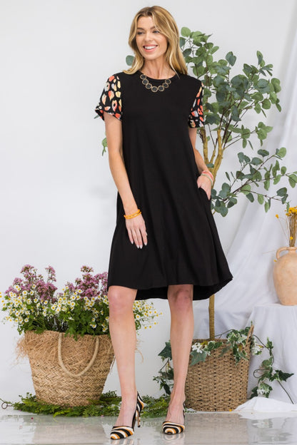 Plus Celeste Leopard Short Sleeve Dress