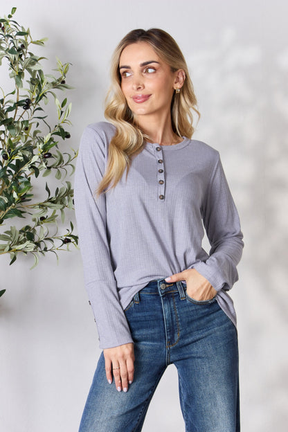 Plus texture long sleeve